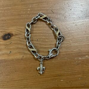 Judith Ripka: two-toned sterling silver (925) and 14k.gold clad link bracelet.